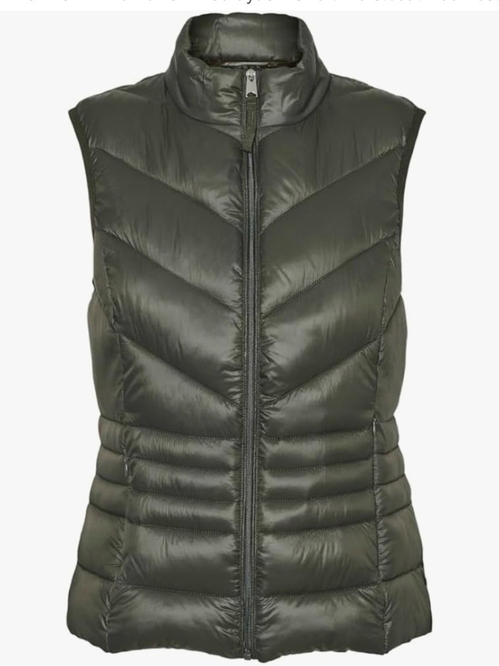 Vero Moda Olive Quilted Puffer Vest